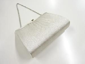 アンティーク　銀糸織り柄和装バッグ